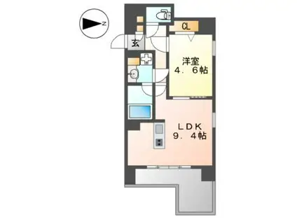 パールコートII(1LDK/10階)の間取り写真