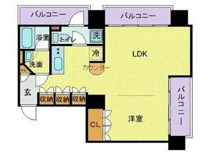 フロリス オーランティウム3(1LDK/5階)の間取り写真