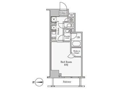 レジディア御茶ノ水III(1K/2階)の間取り写真