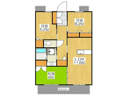 ワンネス21(3LDK/3階)の間取り写真