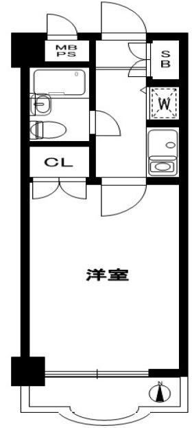 木下ダイヤモンドパレス(1K/5階)の間取り写真