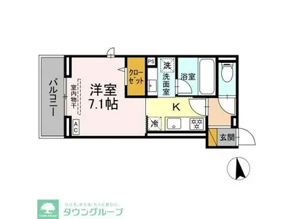 STELLA新松戸(1K/3階)の間取り写真