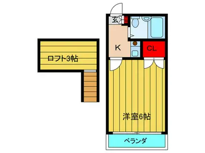 エル・エール(1K/2階)の間取り写真