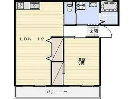 スプリングサンハイツ(1LDK/1階)の間取り写真