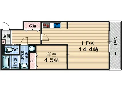 ノア・ド・ココ(1LDK/3階)の間取り写真