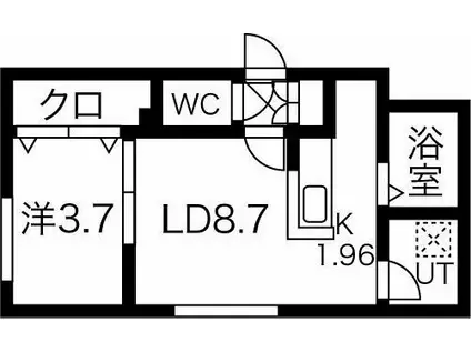 BALBONI平岸(1LDK/4階)の間取り写真