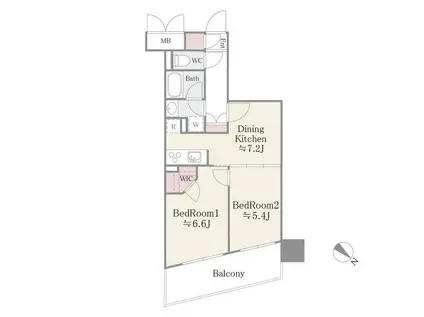 ステラメゾン茗荷谷(2DK/12階)の間取り写真
