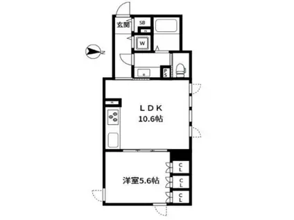 OMOCI AD OYAMA(1LDK/4階)の間取り写真