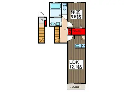 アヴィニア グランツ(1LDK/2階)の間取り写真