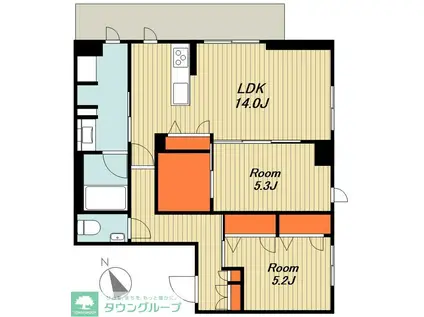 ラピス ラズリ(2LDK/2階)の間取り写真