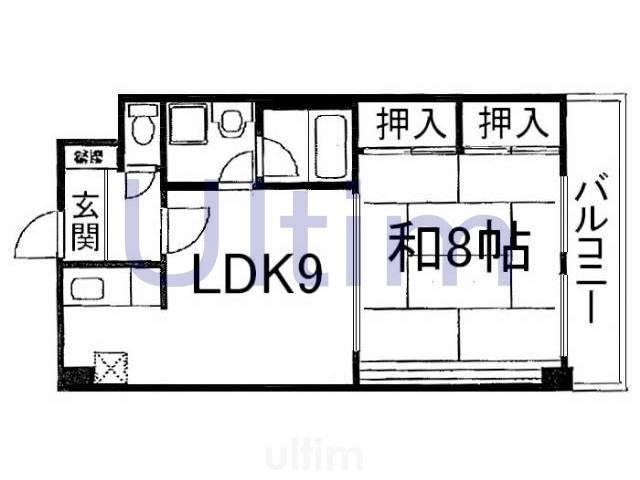 ウェルネス桃山(1LDK/4階)の間取り写真