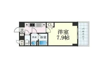 プレサンス神戸セレスティア(1K/15階)の間取り写真