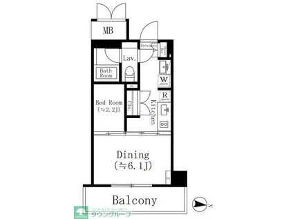 KOENJI CROSSOVER(1DK/8階)の間取り写真