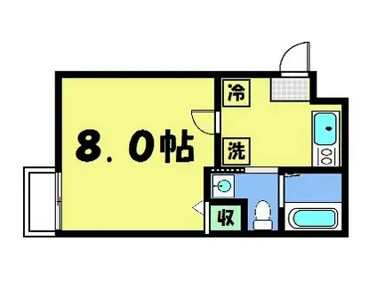 ハスラーKM(1K/3階)の間取り写真