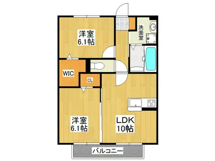 朝日レジデンス学園の森III(2LDK/2階)の間取り写真