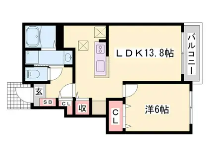 HYU-FROSCH和(1LDK/1階)の間取り写真