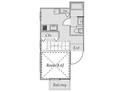 グランニール羽根木(ワンルーム/3階)の間取り写真