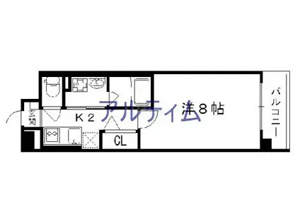 ナディア(1K/2階)の間取り写真