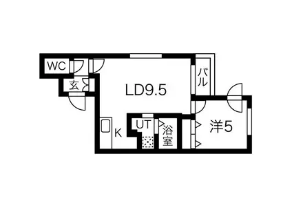 CALME 令 北8条(1LDK/4階)の間取り写真