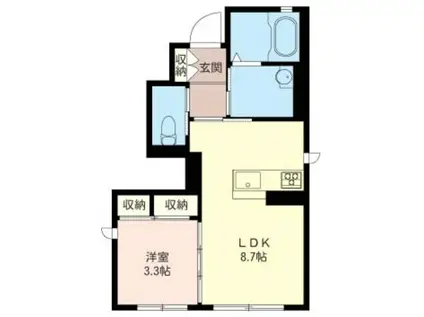 パーシモン新秋津B(1LDK/1階)の間取り写真