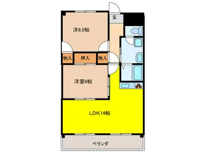 VIVRE21(2LDK/1階)の間取り写真