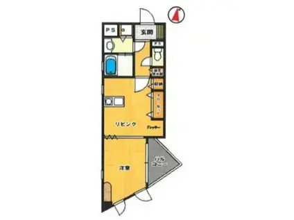 ステイツ薬院II(1DK/8階)の間取り写真