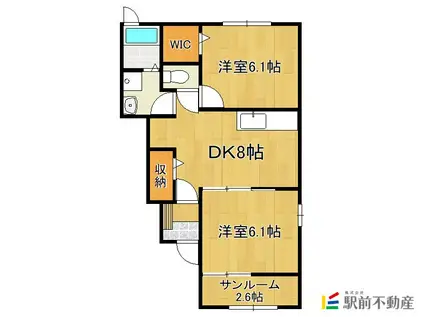 レジデンス・ドリームA2(2DK/1階)の間取り写真