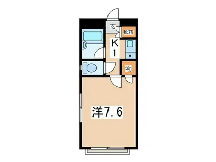 恭和コーポ南台(1K/2階)の間取り写真
