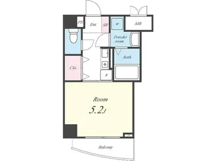 セトルオクサワ(1K/2階)の間取り写真