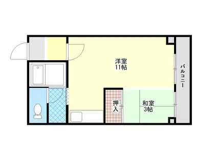 ロータリービル8.7(1DK/4階)の間取り写真