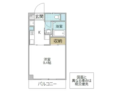 アンバサダ(1K/3階)の間取り写真