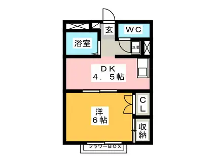 セントレア(1DK/2階)の間取り写真