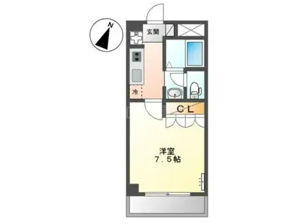 ソレイユ御幸(1K/3階)の間取り写真