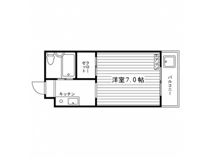 GLOBAL24(ワンルーム/B1階)の間取り写真