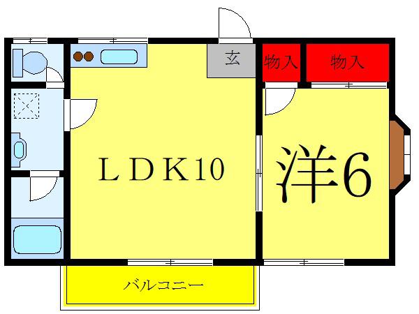 ハイムコオリナ(1LDK/1階)の間取り写真