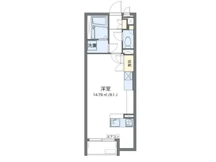 ミランダ錦城(ワンルーム/2階)の間取り写真