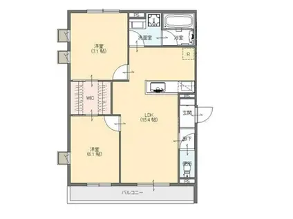 ボナールシャルトIII(2LDK/2階)の間取り写真