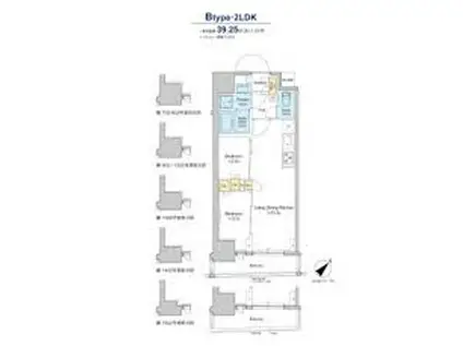 プラウドフラット日本橋馬喰町(2LDK/7階)の間取り写真