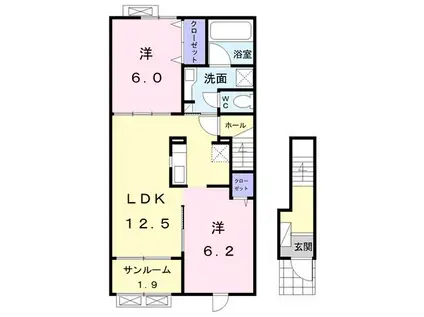 アールスメールII(2LDK/2階)の間取り写真