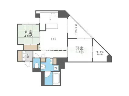 ラヴィータ日本橋(2LDK/14階)の間取り写真