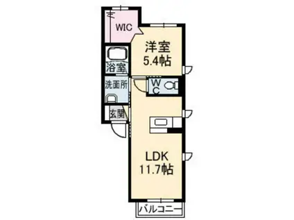ロアシス・ド・花尻(1LDK/2階)の間取り写真