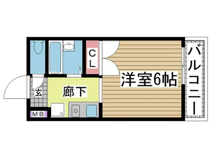 タウン・コート小河通(1K/1階)の間取り写真