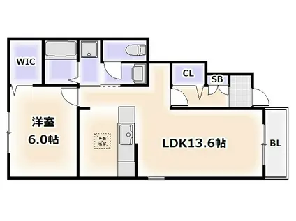 エレガントハーモニ―II番館(1LDK/1階)の間取り写真