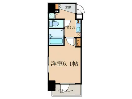 レジディア広尾II(1K/2階)の間取り写真