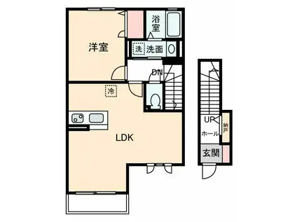 ラグーナヒルズ(1LDK/2階)の間取り写真