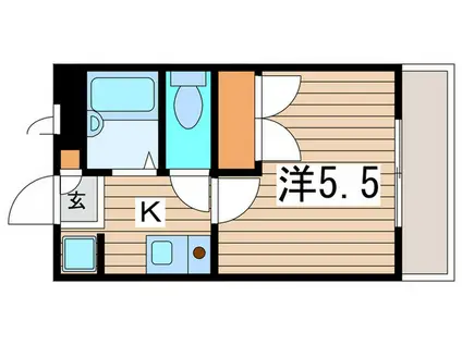 アムール桜ヶ丘(1K/2階)の間取り写真