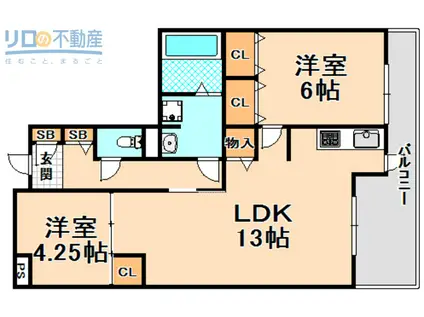 メドゥセルド 南棟(2LDK/3階)の間取り写真
