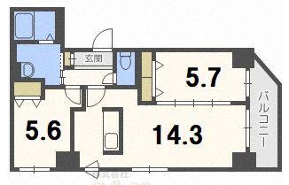 HILLS GARDEN 東札幌(2LDK/2階)の間取り写真
