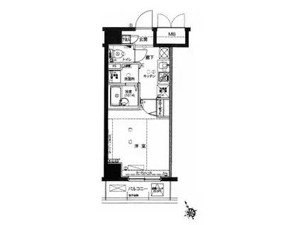 FORTIS水天宮前(1K/3階)の間取り写真