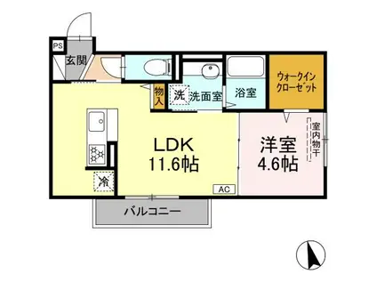 メゾングランレーヴ B棟(1LDK/3階)の間取り写真